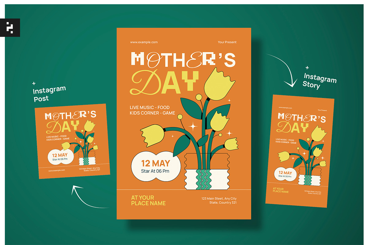 Orange Creative Mothers Day Flyer, a Flyer Template by Neermana (Photo 1 of 4)