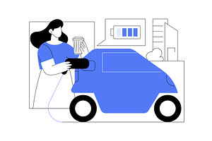 Car charging service isolated, a Person Illustration by Visual Generation