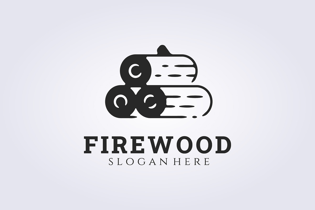 vintage line art firewood logo, a Branding & Logo Template by Lodzrov