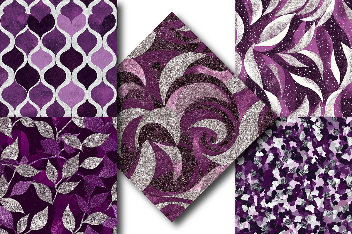 Plum and Silver Glitter Pattern, an Illustration by DreamPrint404 (Photo 3 of 5)