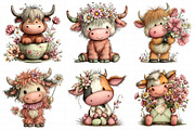 Whimsical Spring Highland Cow Clipar, an Illustration by Daily.Designs (Thumbnail 6 of 8)