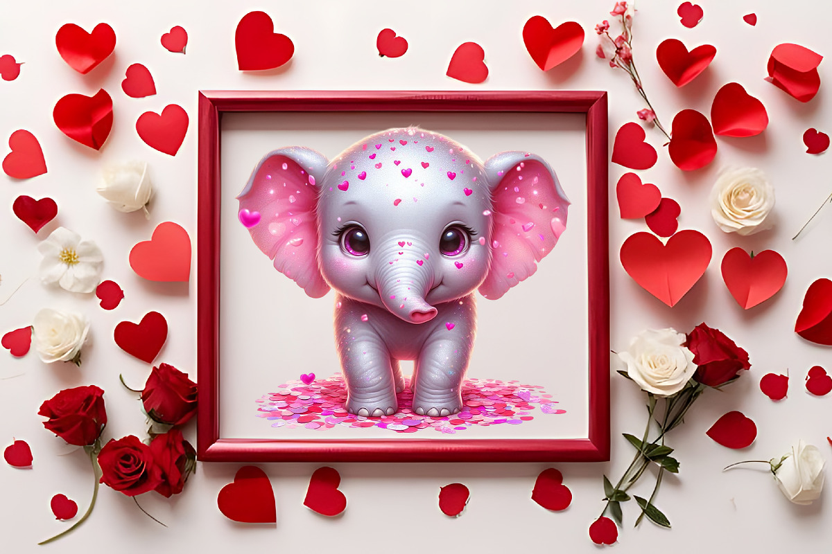 Cute Animals Valentine Clipart 2026, an Illustration by RobertsArt (Photo 5 of 6)