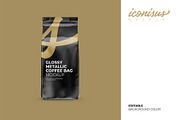 Glossy Metallic Coffee Bag Template, a Cups & Container Mockup by iconisusmockup (Thumbnail 2 of 3)