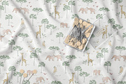 Cute Safari Animals Seamless Pattern, a Pattern Graphic by StudioGlouna (Thumbnail 3 of 6)