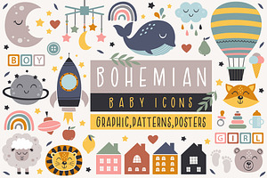 Bohemian Baby Icons Collection