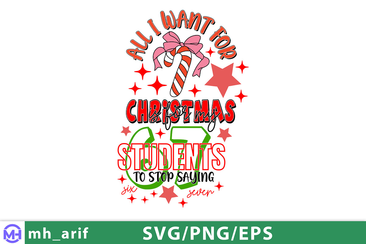 Christmas Teacher 67 SVG PNG Design, a Graphic by mh_arif (Photo 2 of 4)