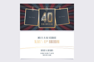 40th Anniversary Invitation Vector