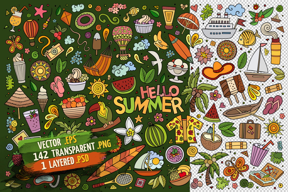 Summer Objects & Symbols Set, an Object Graphic by BALABOLKA (Photo 2 of 4)