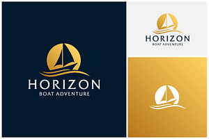 Sail Boat Ship Vessel Horizon Logo, a Branding & Logo Template by Enola99d