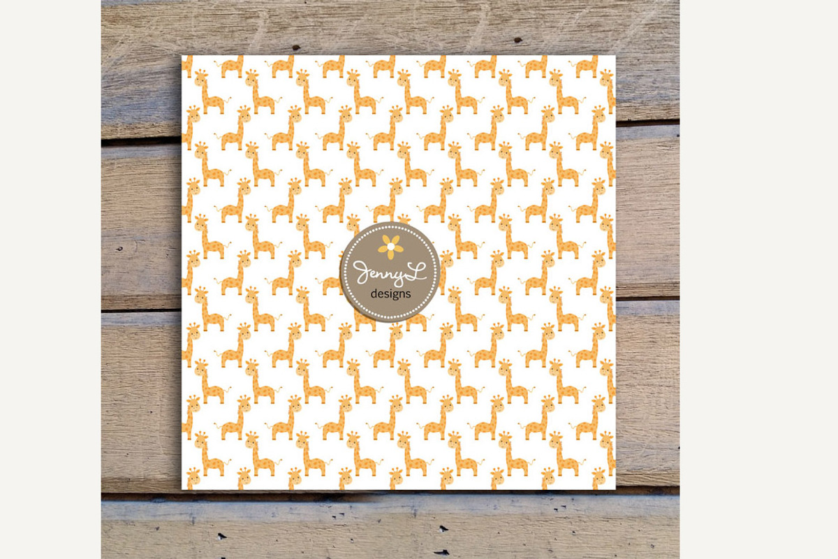Baby Giraffe Digital Paper & Clipart, a Pattern Graphic by JennyL Designs (Photo 4 of 5)