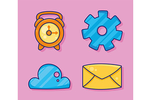 four maketing business items, an Object Illustration by studiogstock