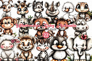 Watercolor Baby Animals Clipart, a Seasonal Illustration by Designworld (Thumbnail 1 of 8)