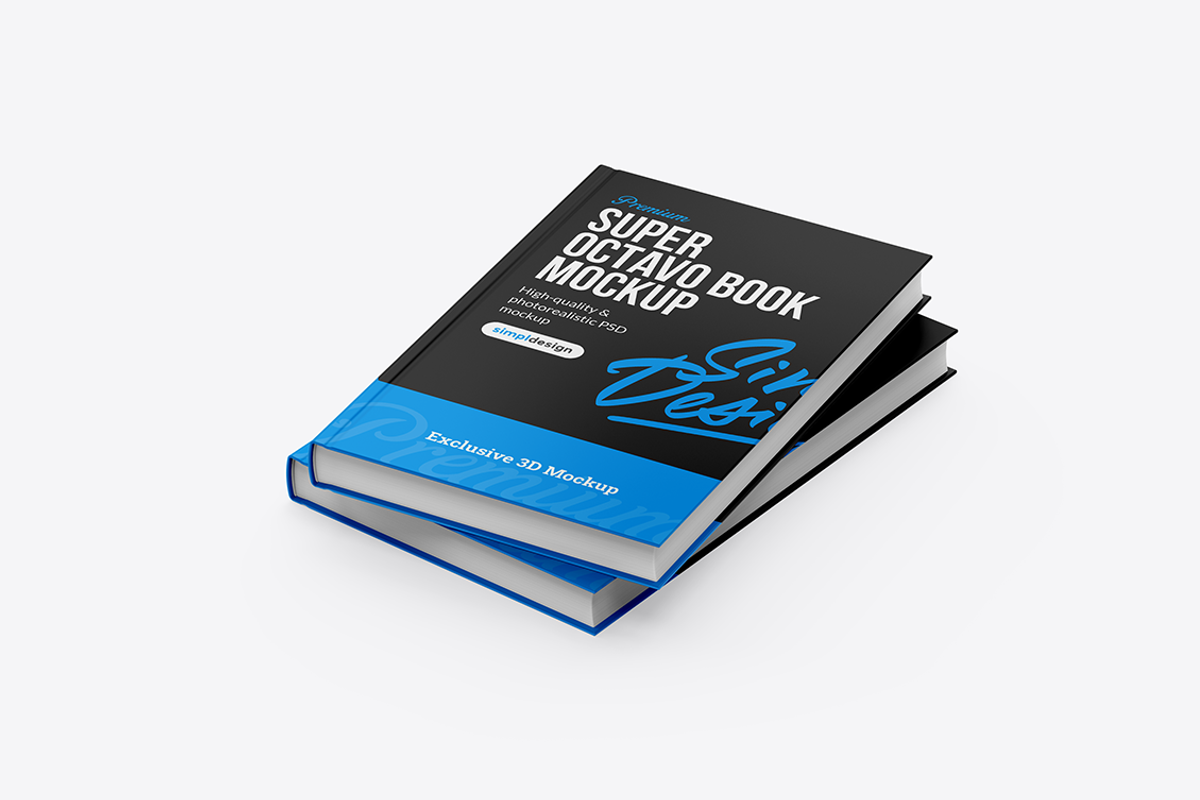 Super Octavo Hardcover Book Mockup, a Cups & Container Mockup by SimplDesign (Photo 13 of 13)