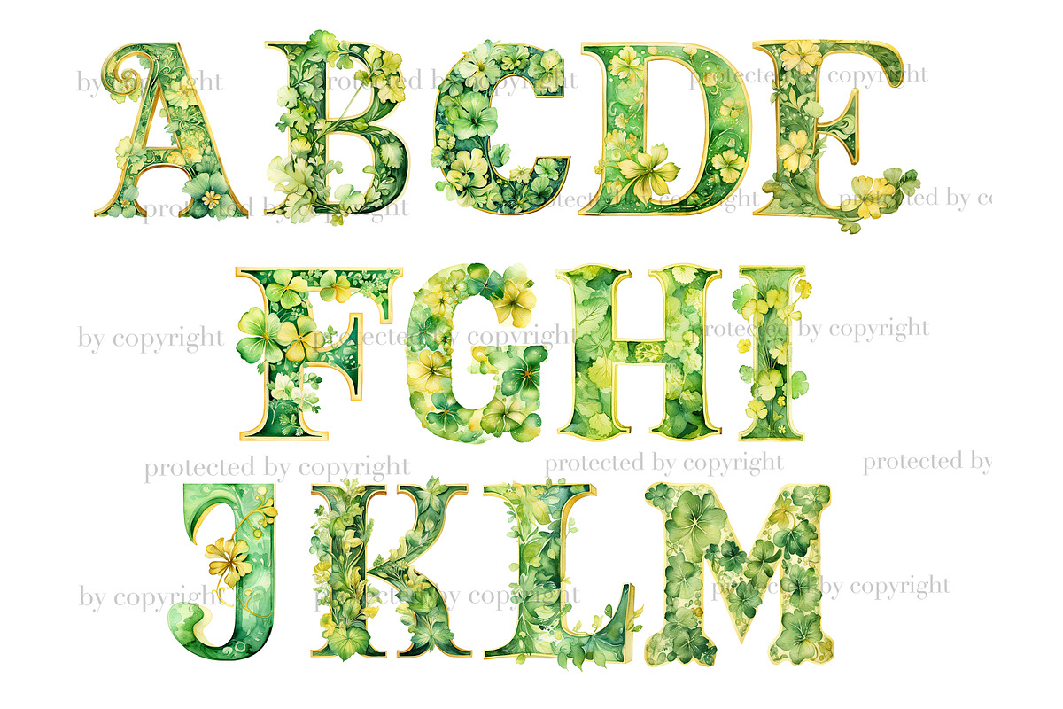 St.Patrick’s Day Alphabet, a Decorative Illustration by GlamArtZhanna (Photo 3 of 6)