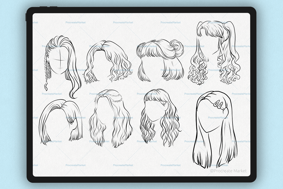 Character Portrait stamp Brushes, a Brush Add-On by Procreate Market (Photo 12 of 14)