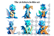 Blue Dragon Alphabet Letters, a Decorative Illustration by Creative Art By SamM (Thumbnail 6 of 10)