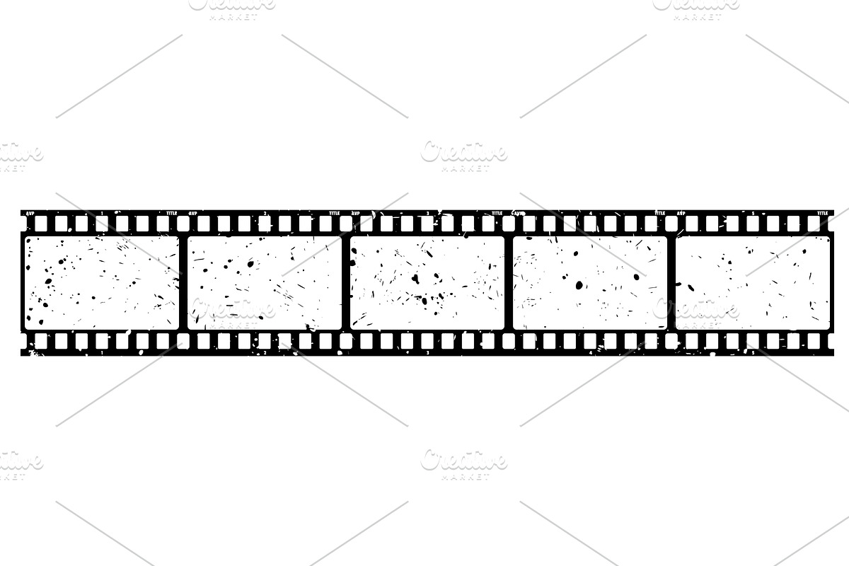 Film strip, long grunge, an Illustration by Things for designers