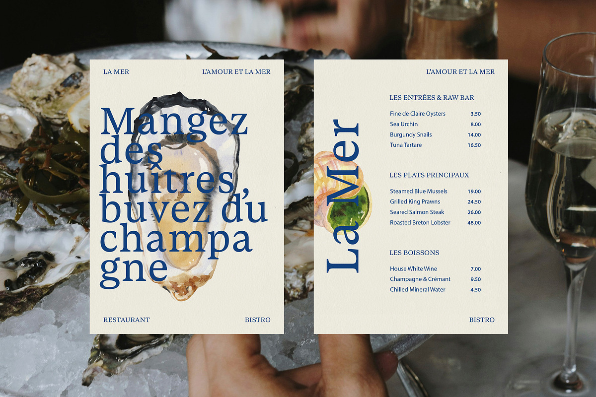 La Mer Mediterranean Seafood Graphic, a Food Illustration by Volha Studio (Photo 5 of 15)