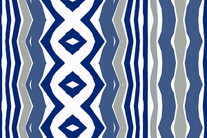 Ethnic Blue and Gray Print Seamless, a Pattern Graphic by Sharon Schwalbe