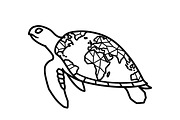 World Map Sea Turtle Bundle, an Illustration by Gaye Art (Thumbnail 16 of 31)