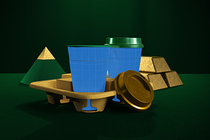 Golden Coffee Cup Mockup