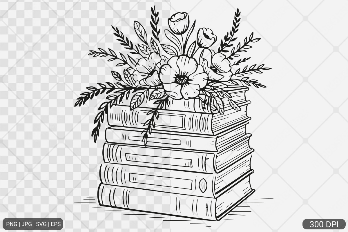 Floral Book SVG PNG Bundle Vol. 1, an Illustration by Actual Pixel (Photo 7 of 29)