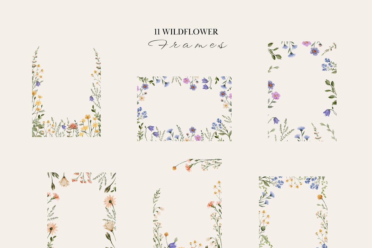 Watercolor Wildflowers Collection, an Object Illustration by Jenteva Art (Photo 4 of 18)