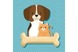 dogs and cats pets friendly, an Animal Illustration by studiogstock