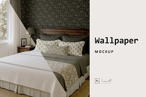 Elegant Bedroom Wallpaper Mockup