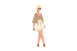 Smiling blonde woman posing wearing, an Object Illustration by pikepicture