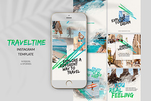 Travel Time Instagram Templates