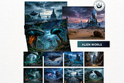 Sci-Fi Backdrops Digital Papers, a Decorative Illustration by ThatsDesignArt (Thumbnail 6 of 14)