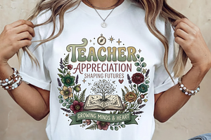Retro Floral Teacher PNG, Teacher, a Graphic by Vector Portal