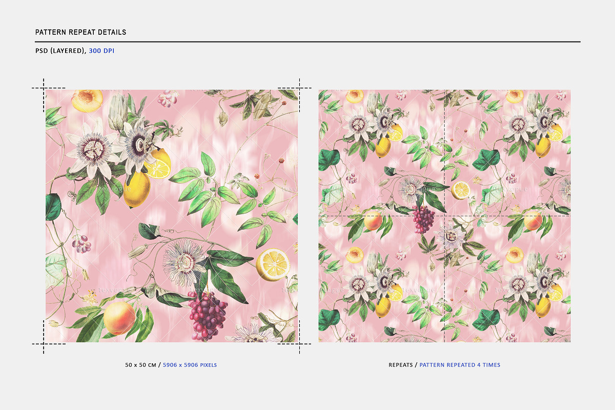 Seamless Fruit & Floral Pattern, a Pattern Graphic by texvogue (Photo 3 of 12)