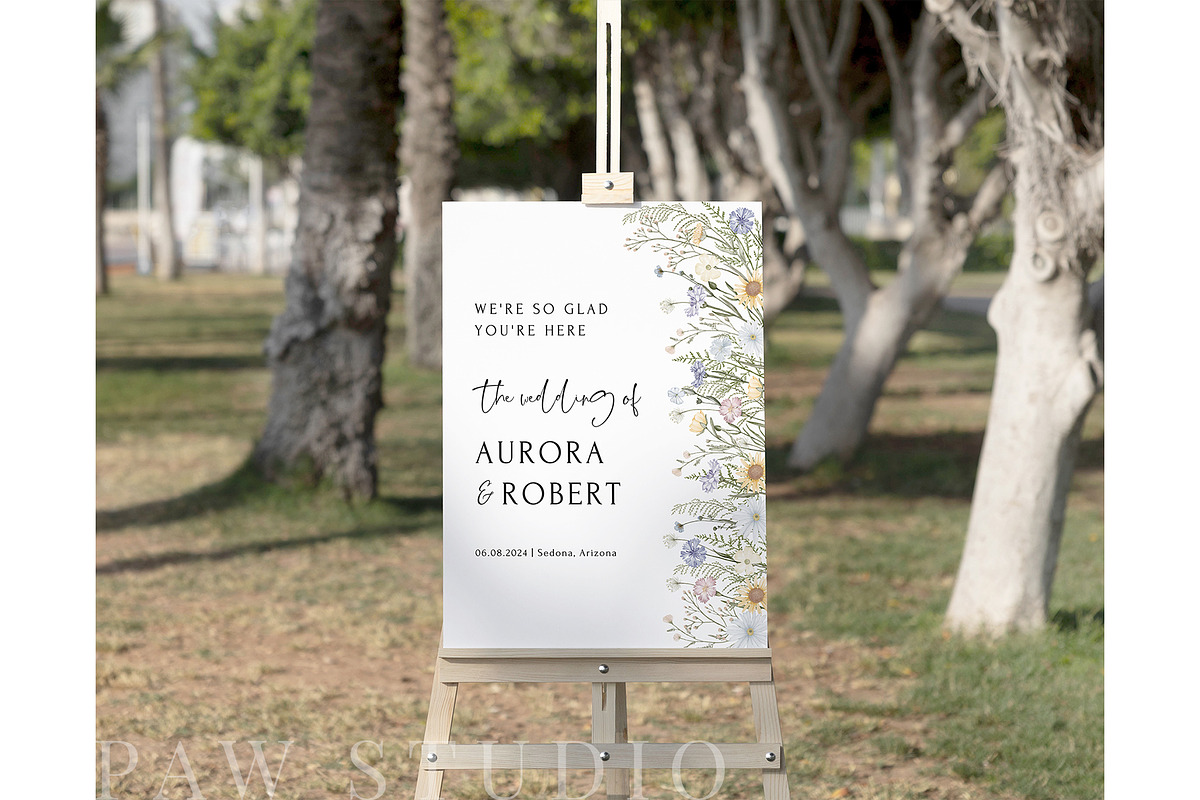 Wildflower Wedding Welcome Sign Boho, an Invitation Template by PawGraphic (Photo 6 of 8)