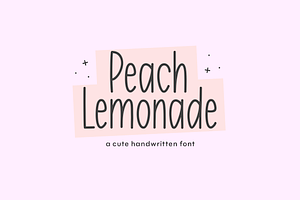 Peach Lemonade | Cute Print Font, a Sans Serif Font by KA Designs