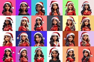 125 Animoji Style - Santa Woman