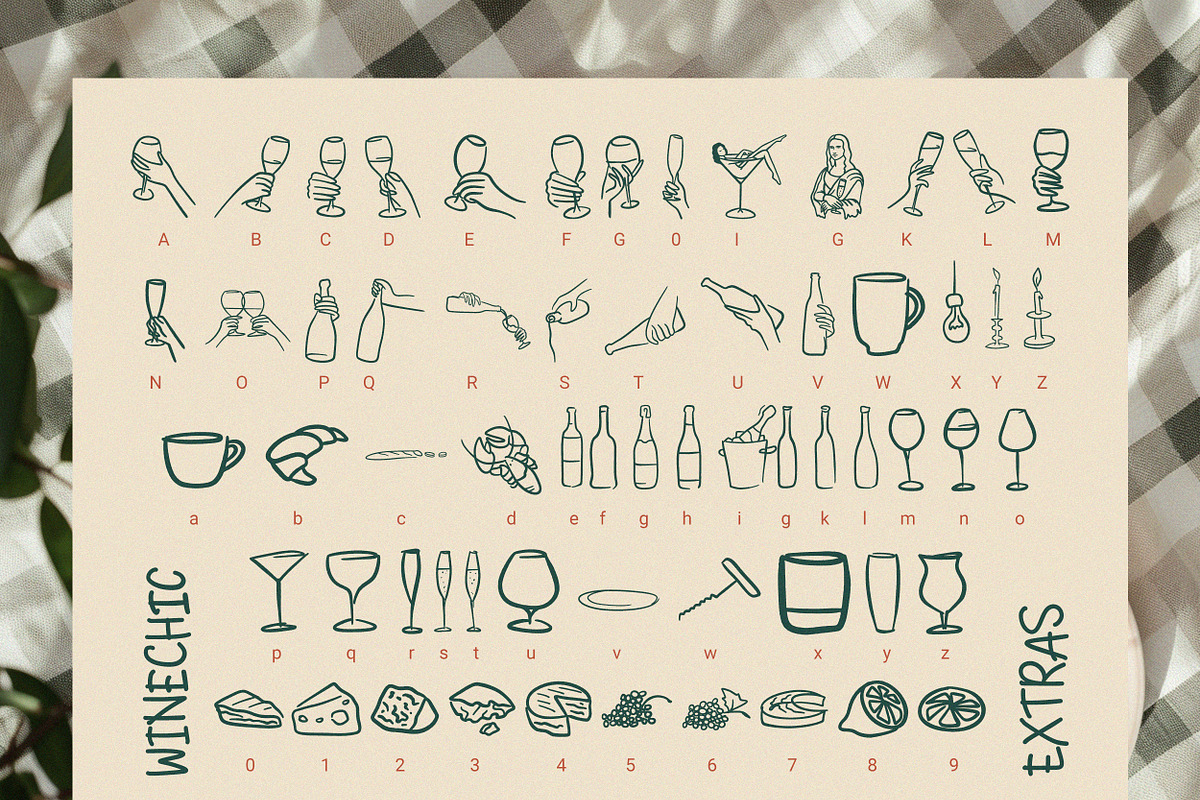 WineChic | Handwriting font | Extras, a Handwritten Font by AnMark (Photo 9 of 10)