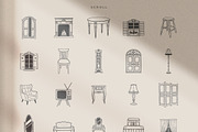 100 Hand Drawn Elements -Home-, a Decorative Illustration by Michael Rayback Design (Thumbnail 2 of 3)