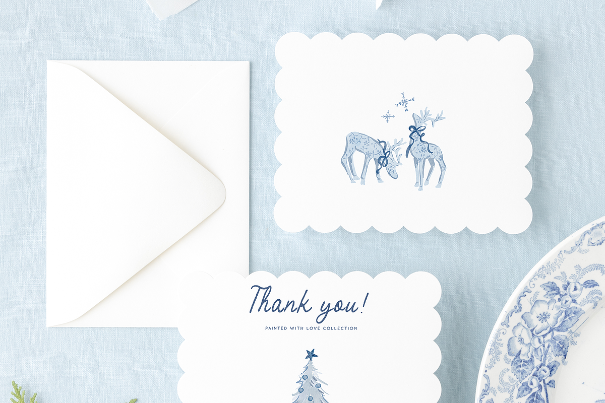 Watercolor blue christmas snow noel, an Object Graphic by Grace Noboa Illustrations (Photo 8 of 8)