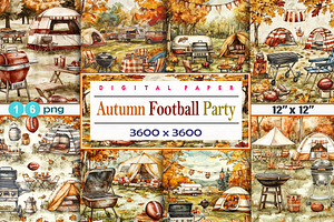 Vintage Autumn Morning Football, a Background Graphic by Printable Treasure