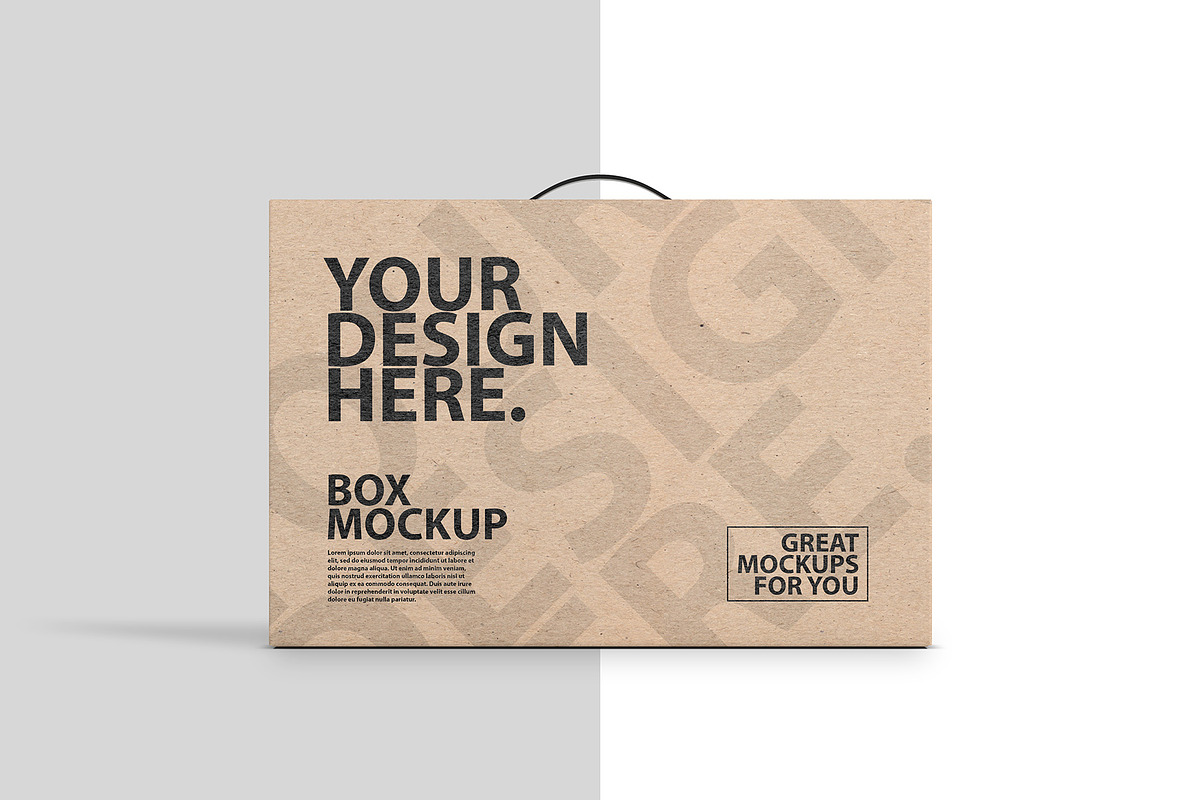 Kraft Box with Handle Mockup, a Packaging Mockup by GreatFruit (Photo 3 of 7)