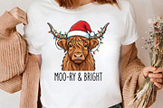 Moory Bright Highland Cow Christmas, a Seasonal Illustration by CrexoraLab (Thumbnail 3 of 4)