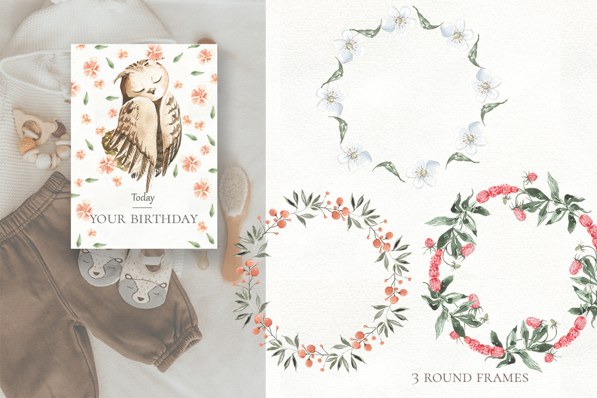 Woodland animal watercolor set, an Animal Illustration by Love Watercolor Store (Photo 13 of 15)