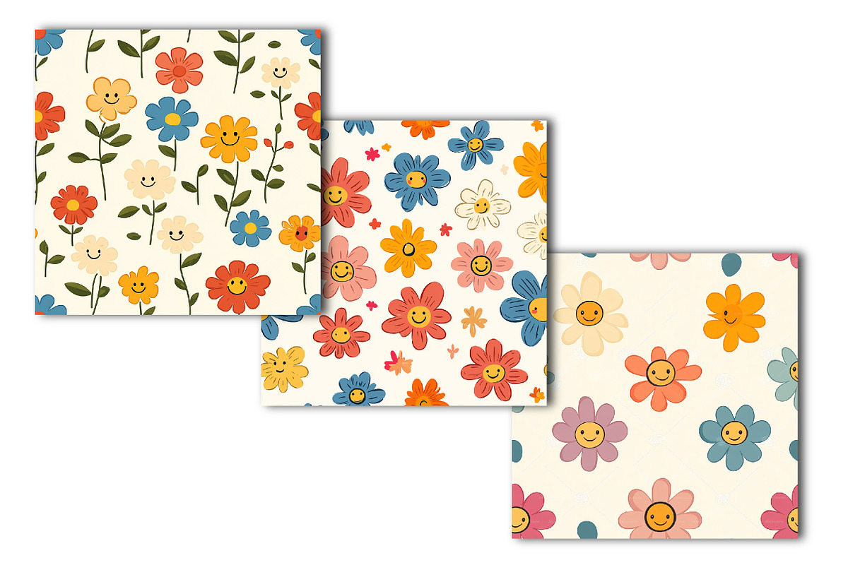 Hand Drawn Flower Seamless Pattern, an Illustration by OK Design (Photo 3 of 4)