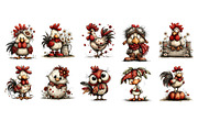 Whimsical Farm Rooster Clipart, an Illustration by Dream Creation (Thumbnail 4 of 4)
