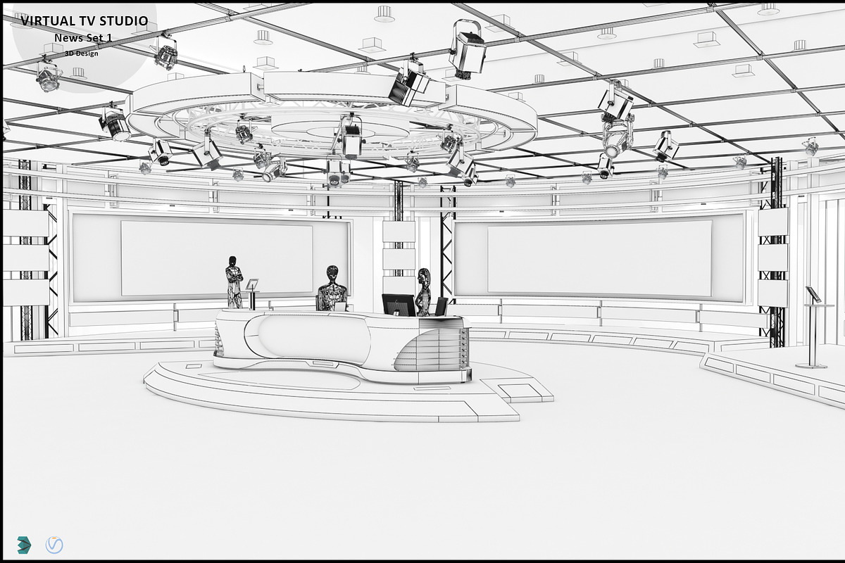 TV Studio Collection Vol 6 - 2 PCS, an Architecture 3D Model by akerStudio (Photo 32 of 98)