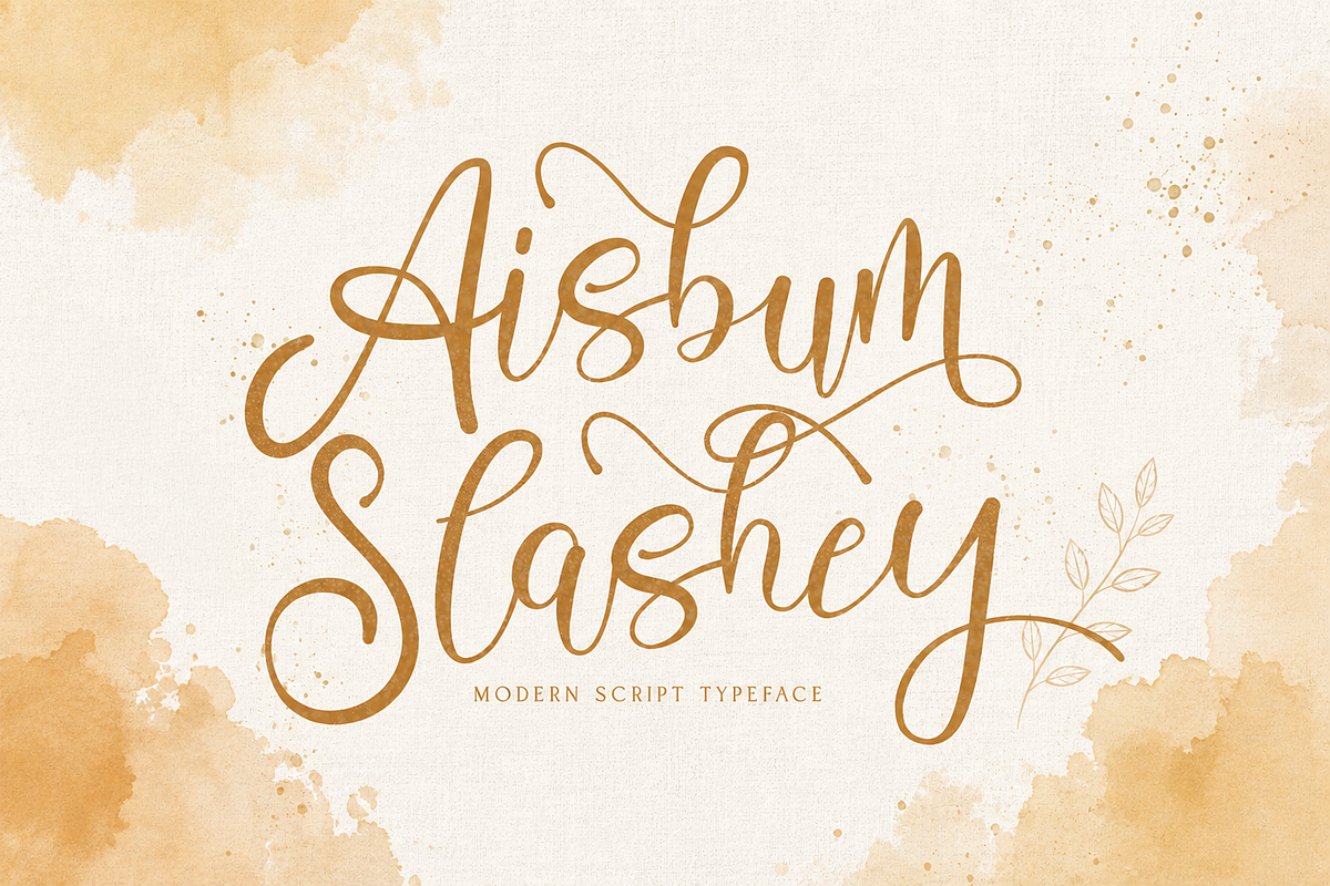 Aisbum Slashey - Modern Script Font, a Script Font by StringLabs (Photo 1 of 10)