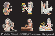Gray Summer Home Watercolor Cliparts, an Illustration by RobertsArt (Thumbnail 8 of 8)