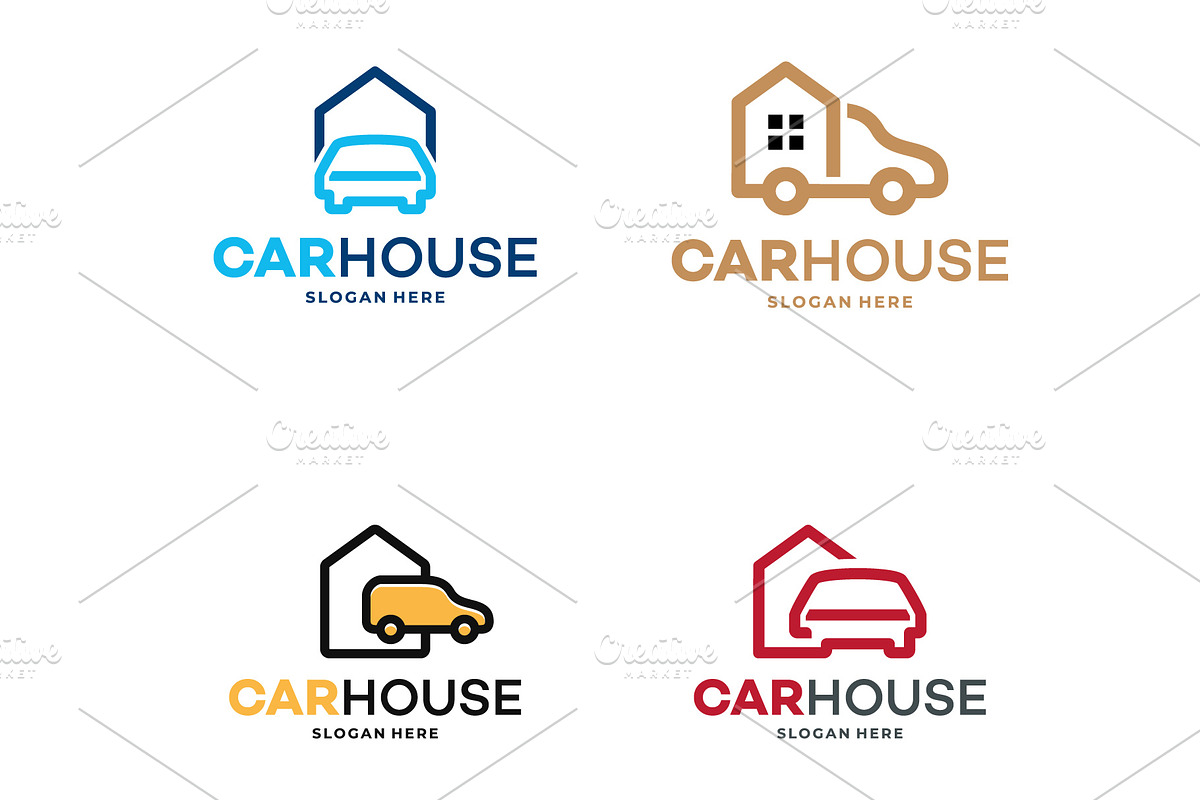 Set of Simple Car House Garage logo, a Branding & Logo Template by Lucky Creative (Photo 1 of 5)